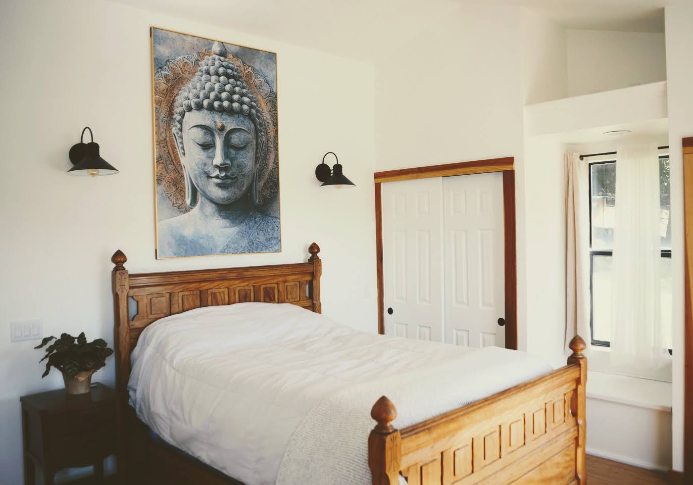 One of the bedrooms at The Living Lodge